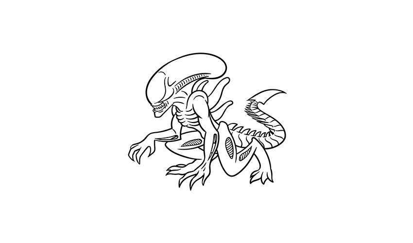 How to draw Xenomorph